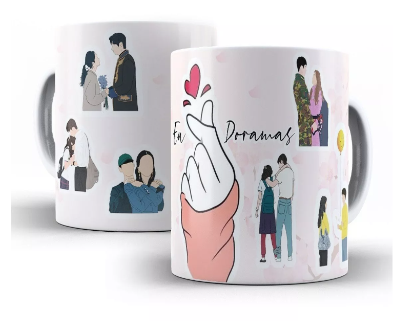 Caneca De Cerâmica Eu Amo Doramas K-drama Kpop.png